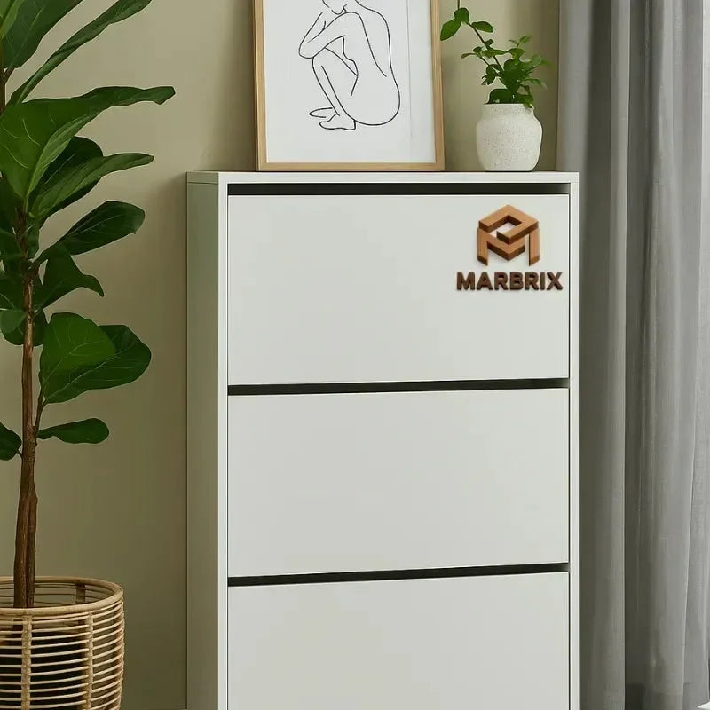 ✨ خزانة أحذية خشبية 3 أقسام – تنظيم عصري أنيق - TEROX