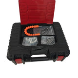 Terox black and red tool case open with flexible orange drill bit extension and assorted drill bits organized inside